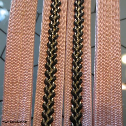 rosa Obijime, Seide / Lurex, aufgenähter Zopf