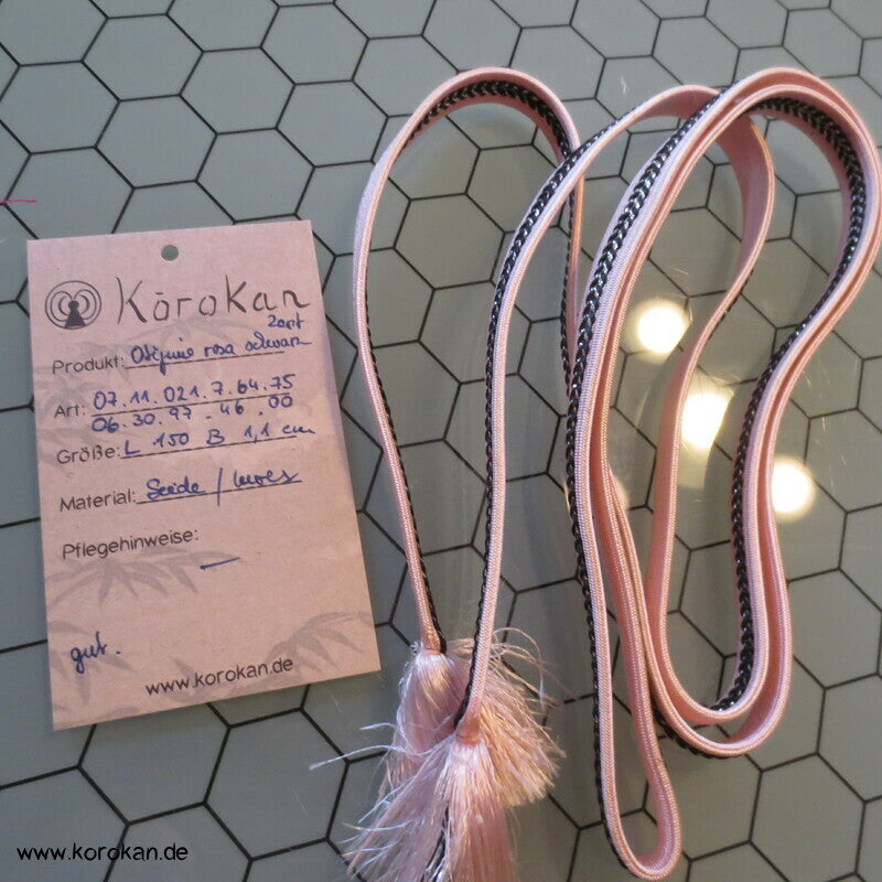 rosa Obijime, Seide / Lurex, aufgenähter Zopf