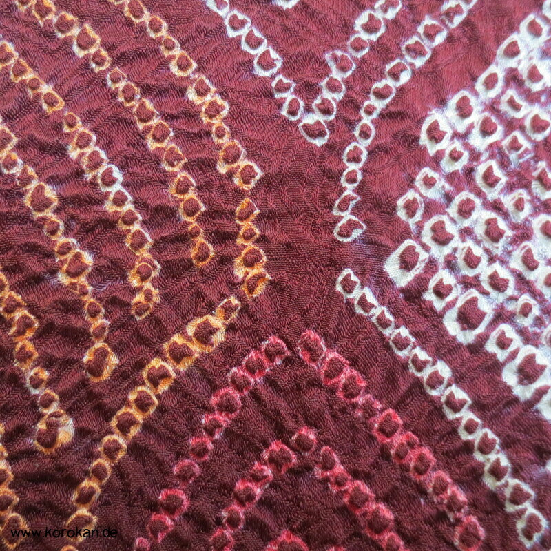 Full Shibori Netzmuster Seidendamast Haori Kimono Jacke, mit Himo