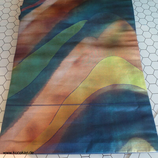 Nagoya Obi Berge abstrakt Seidenbrokat