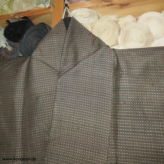 hellbrauner Kasuri Seide Komon Kimono