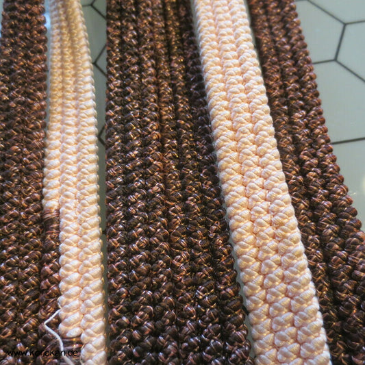 dreisträngig genähter Obijime, Seide / Lurex