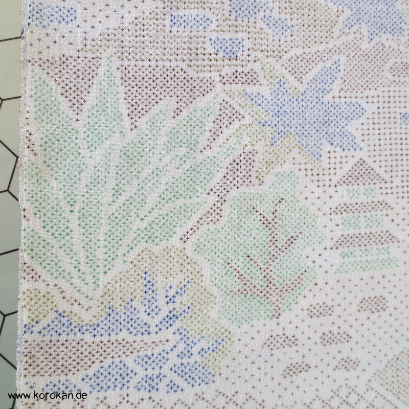 Landschaft Druck Kasuri Kimono Wolle