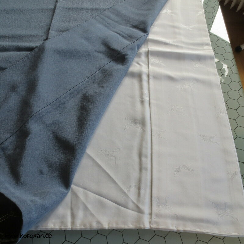 Kraniche über Wellen japanischer Iro Tomesode Seidencrepe Kimono