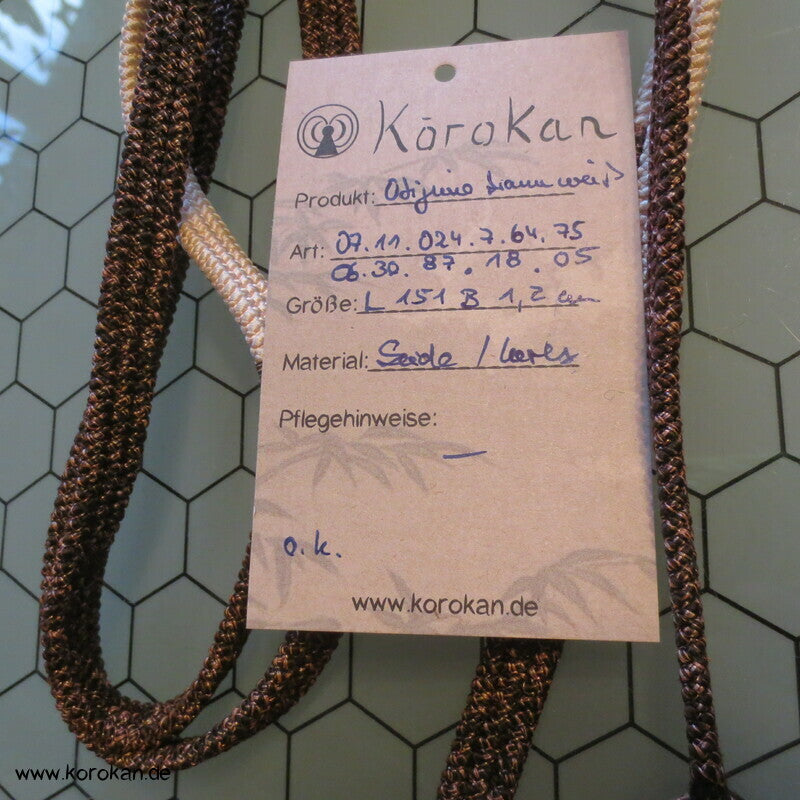 dreisträngig genähter Obijime, Seide / Lurex