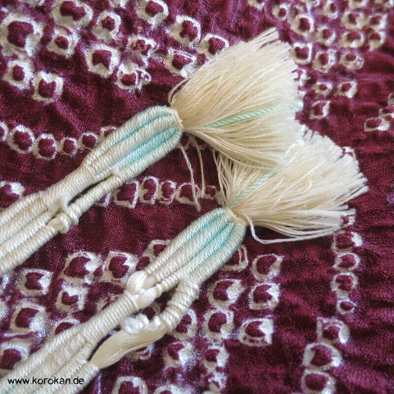 Full Shibori Netzmuster Seidendamast Haori Kimono Jacke, mit Himo