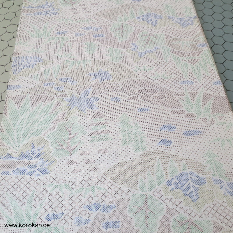 Landschaft Druck Kasuri Kimono Wolle