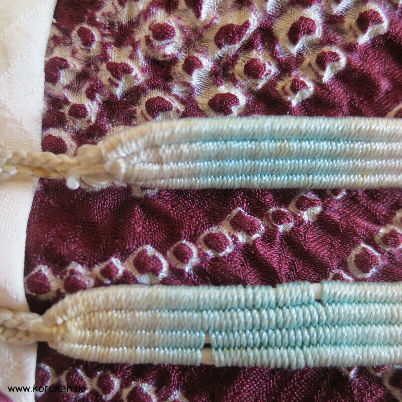 Full Shibori Netzmuster Seidendamast Haori Kimono Jacke, mit Himo