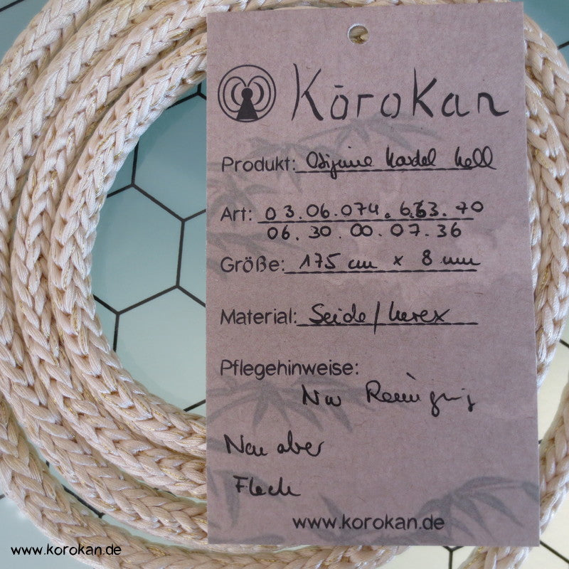 natur mit etwas gold Obijime, runde Kordel