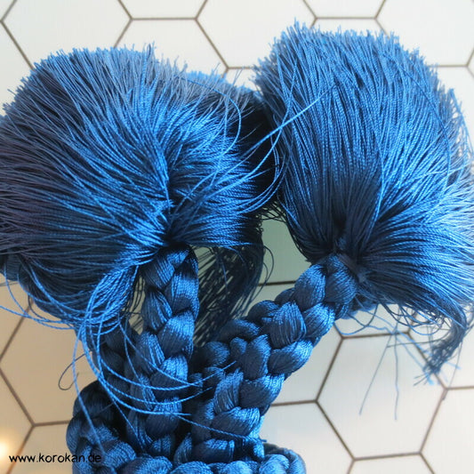 glänzend kobaltblau Seide Männer Haori Himo