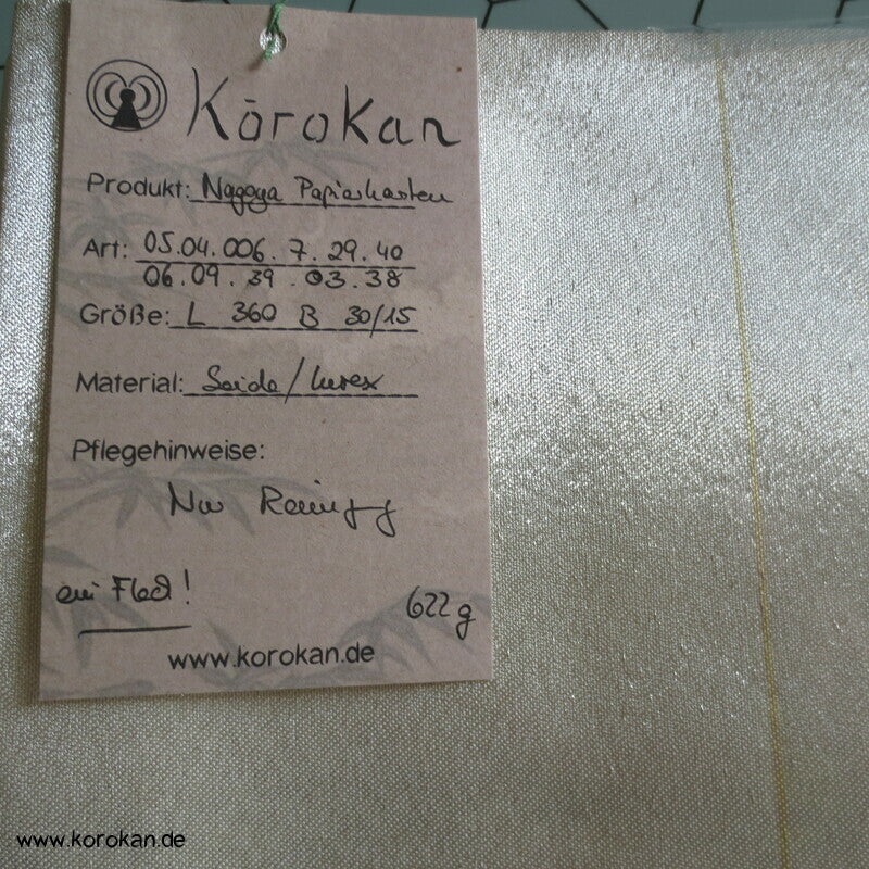 Schreibkasten, Bändern, silber Nagoya Obi Seidenbrokat Kimonogürtel