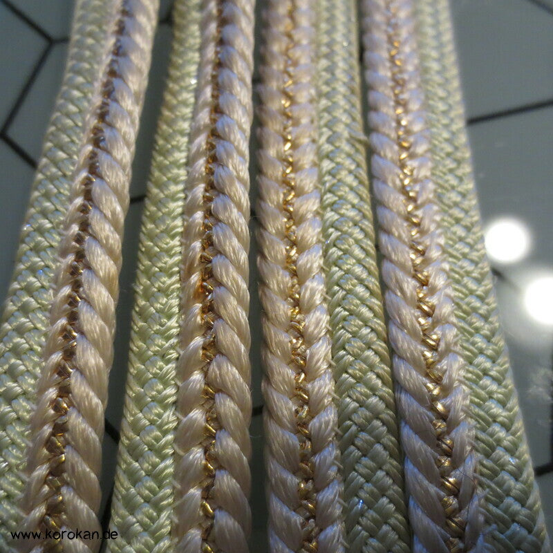 jade weiß goldener Obijime, Seide / Lurex