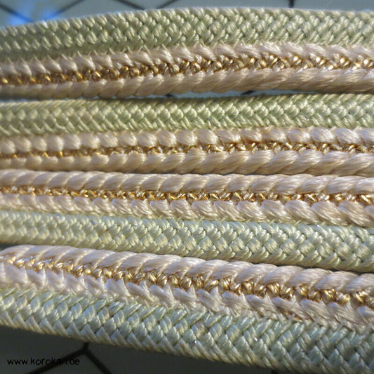 jade weiß goldener Obijime, Seide / Lurex
