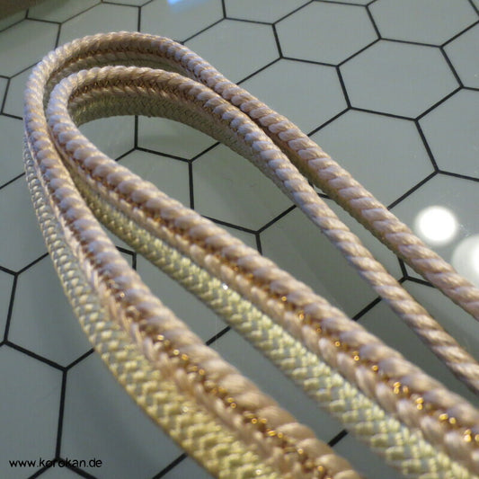 jade weiß goldener Obijime, Seide / Lurex