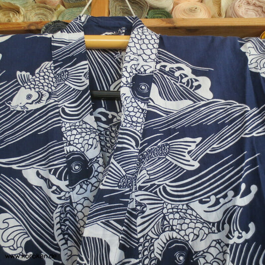 Yukata Baumwoll Kimono mit Koi Mustern