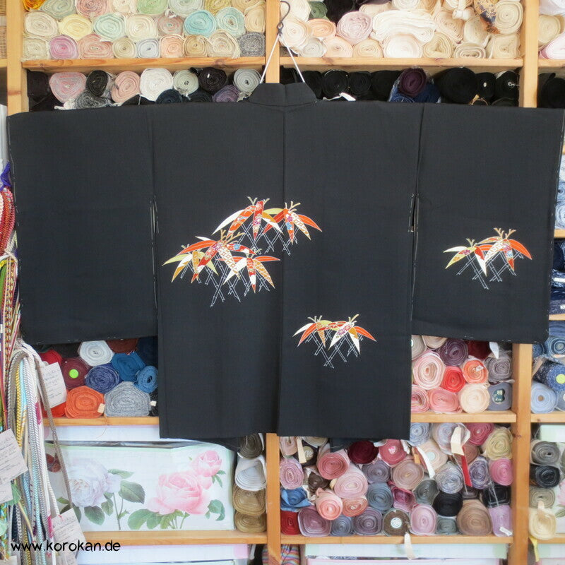 buntes Bambusgitter Haori Kimono Jacke