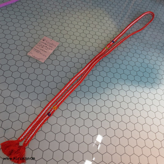 persimmon mit bunten Flecken Obijime, geflochten, dick