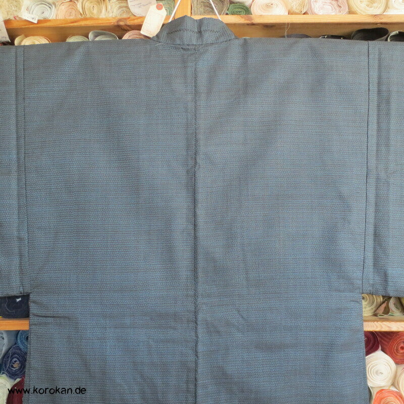 Männer Haori Kimono Jacke Tsumugi Seide, Seidenfutter mit Landschaft