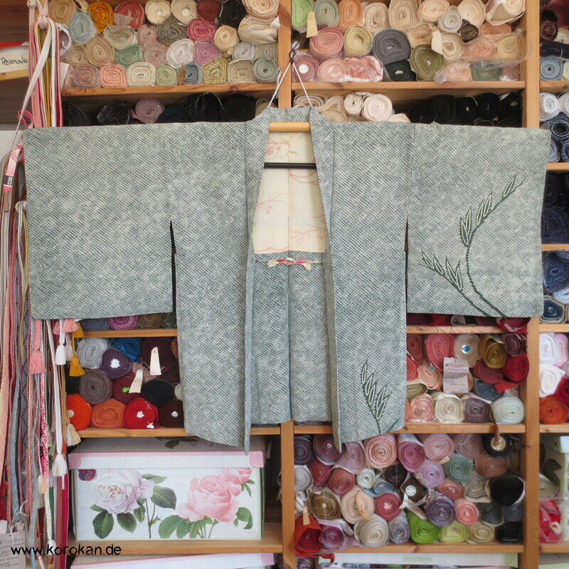 Grashalme Kanoko Dot Haori Kimono Jacke, mit Himo