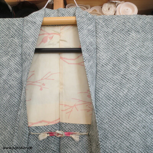 Grashalme Kanoko Dot Haori Kimono Jacke, mit Himo