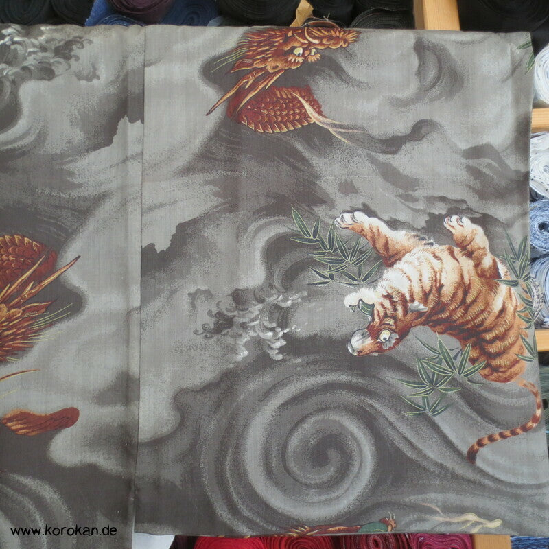 Tiger und Drache Juban Unterkimono, Wollmuslin
