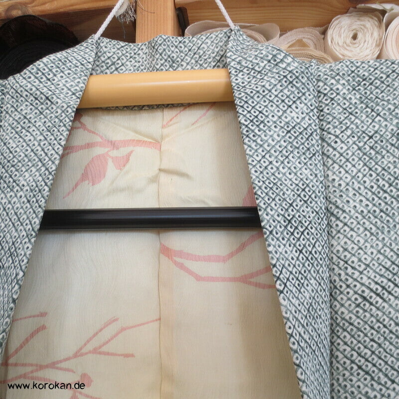 Grashalme Kanoko Dot Haori Kimono Jacke, mit Himo