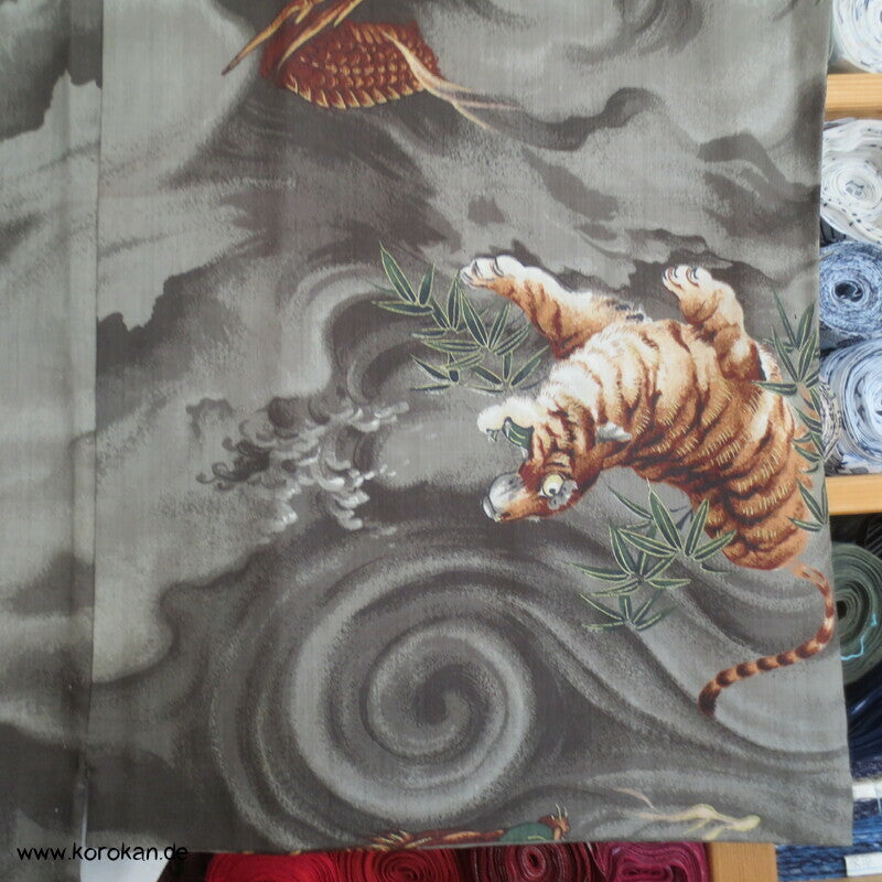 Tiger und Drache Juban Unterkimono, Wollmuslin