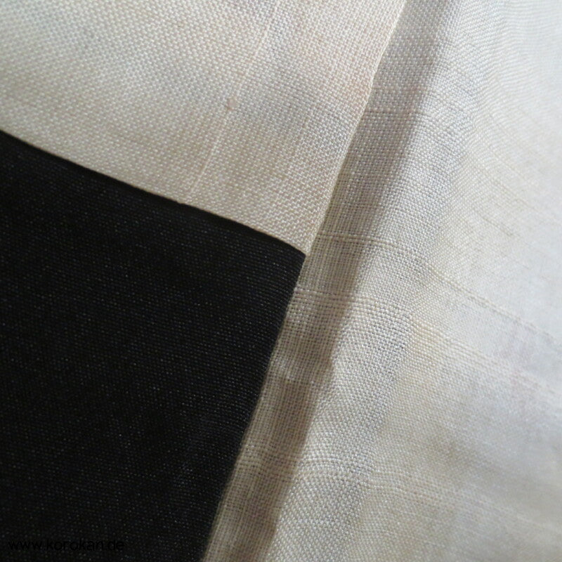 Montsuki Ensemble, 5 Pinienwald Mon, gewebtes Bildfutter im Haori, Seide