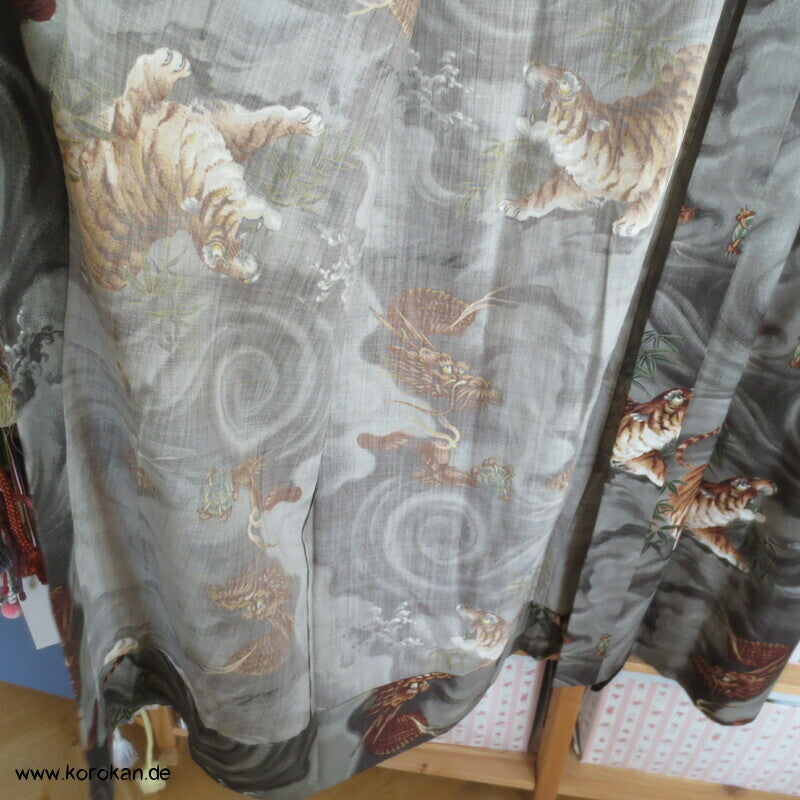 Tiger und Drache Juban Unterkimono, Wollmuslin