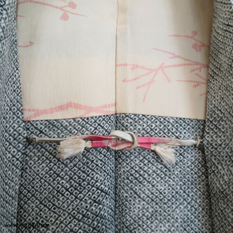Grashalme Kanoko Dot Haori Kimono Jacke, mit Himo