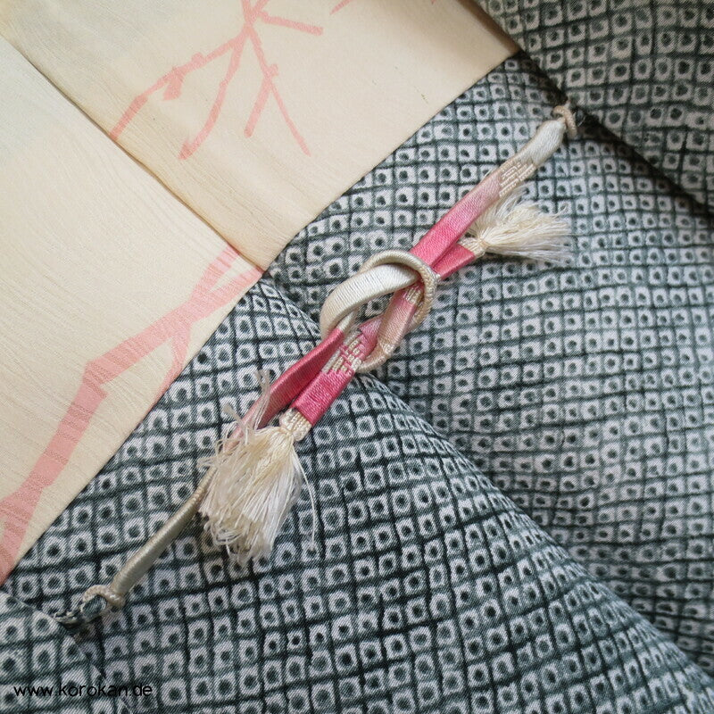 Grashalme Kanoko Dot Haori Kimono Jacke, mit Himo