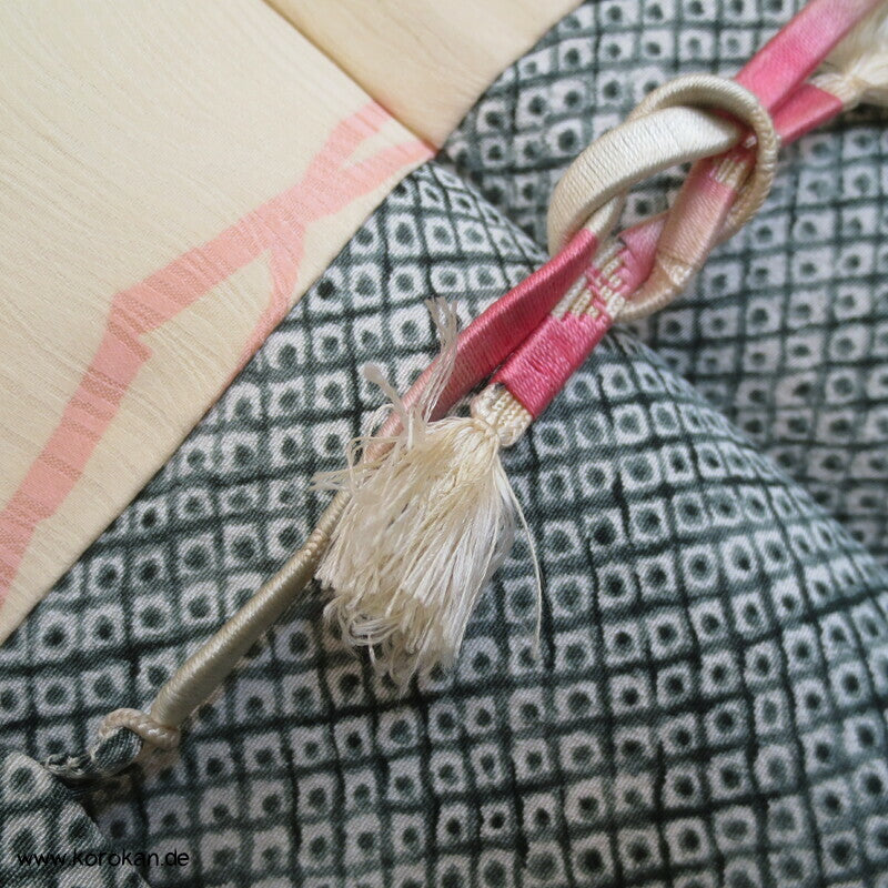 Grashalme Kanoko Dot Haori Kimono Jacke, mit Himo