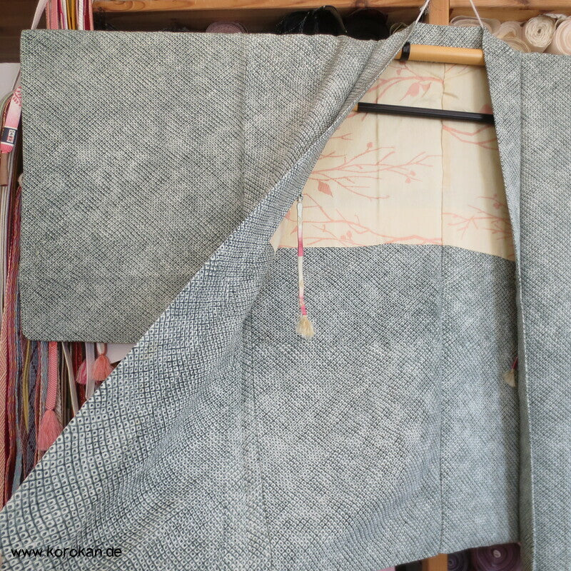 Grashalme Kanoko Dot Haori Kimono Jacke, mit Himo