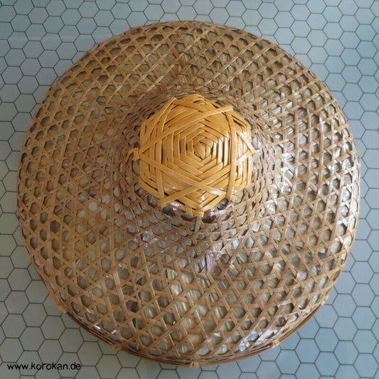 runder Bambushut, Takegasa, Asanohageflecht