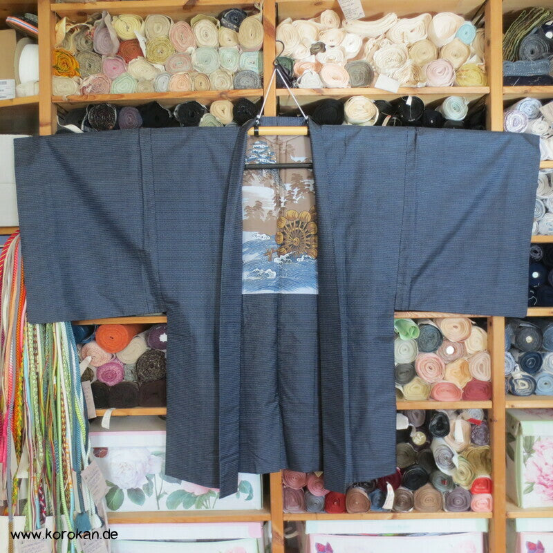 Kikko Kasuri Seiden Tsumugi Haori Jacke, Wasserrad