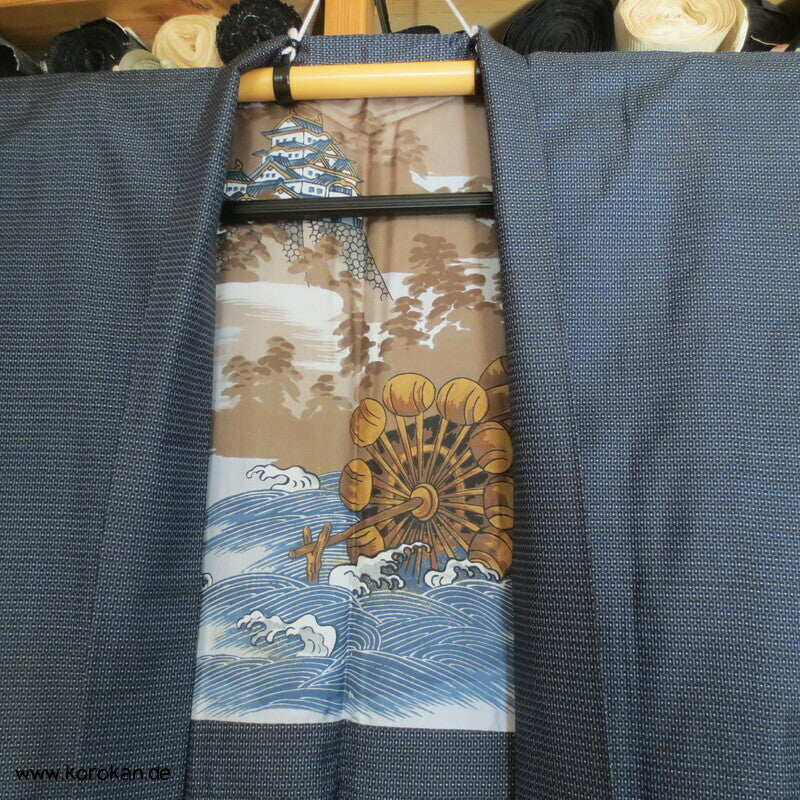 Kikko Kasuri Seiden Tsumugi Haori Jacke, Wasserrad