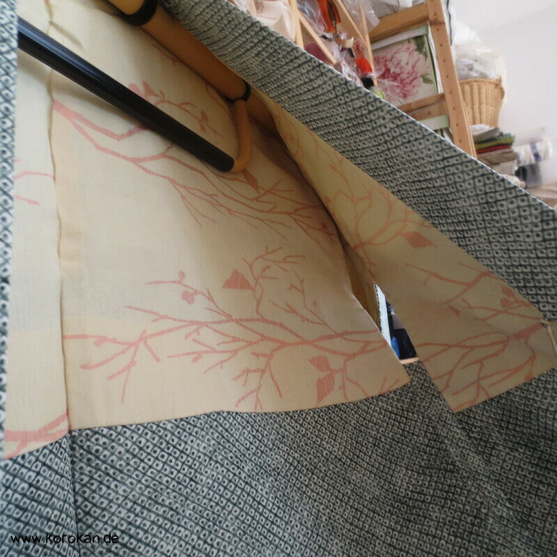 Grashalme Kanoko Dot Haori Kimono Jacke, mit Himo