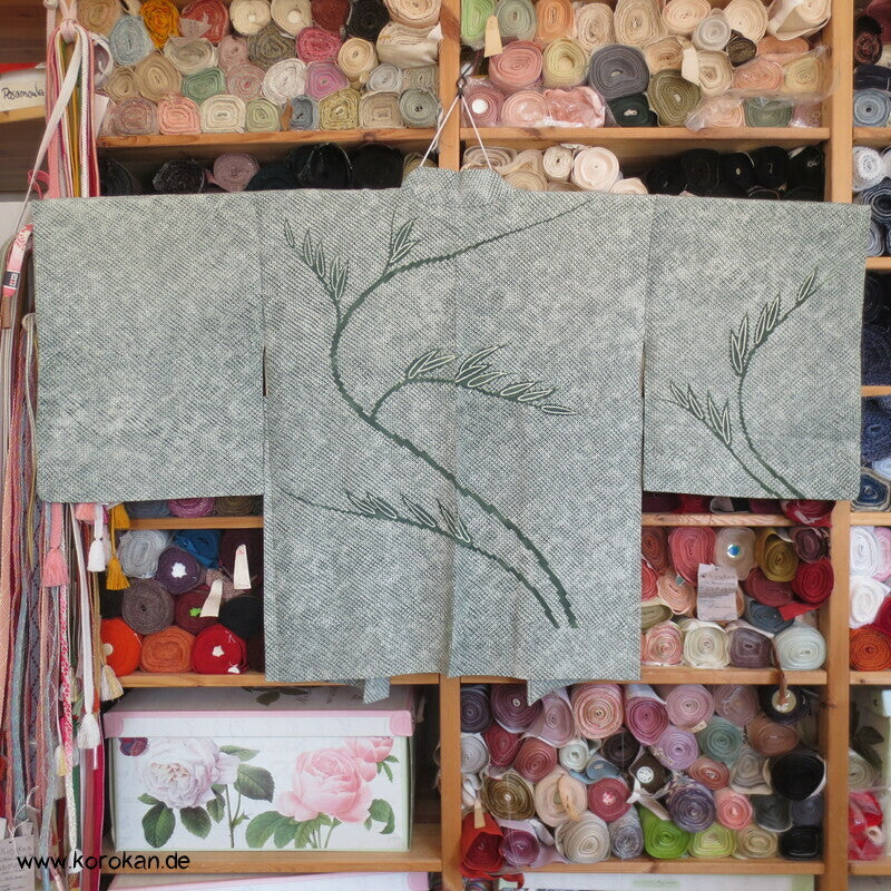 Grashalme Kanoko Dot Haori Kimono Jacke, mit Himo