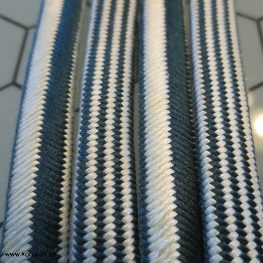 marineblau weiß gestreifter Obijime, Seide,