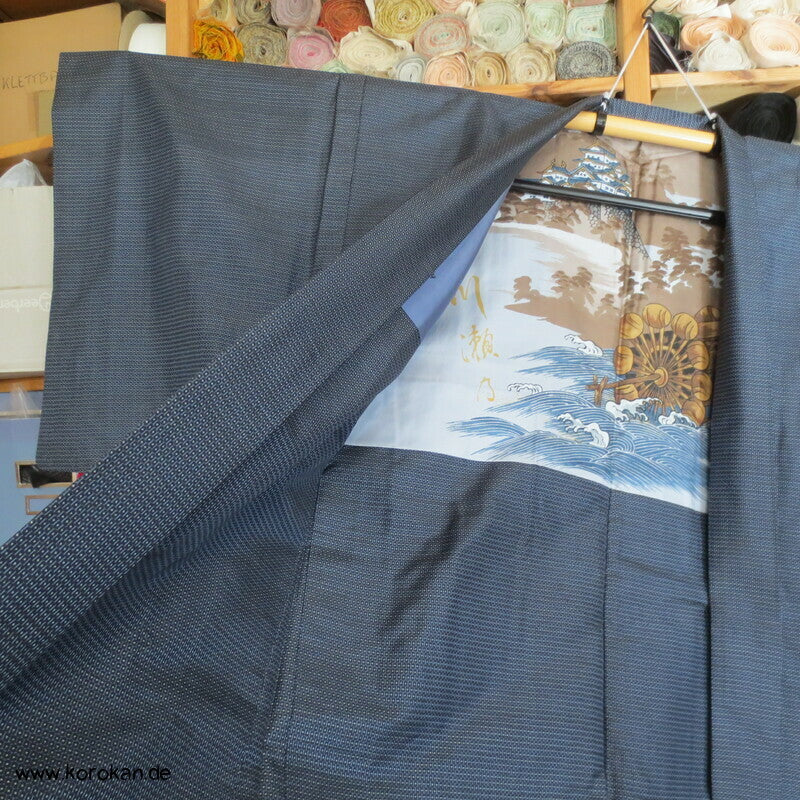 Kikko Kasuri Seiden Tsumugi Haori Jacke, Wasserrad