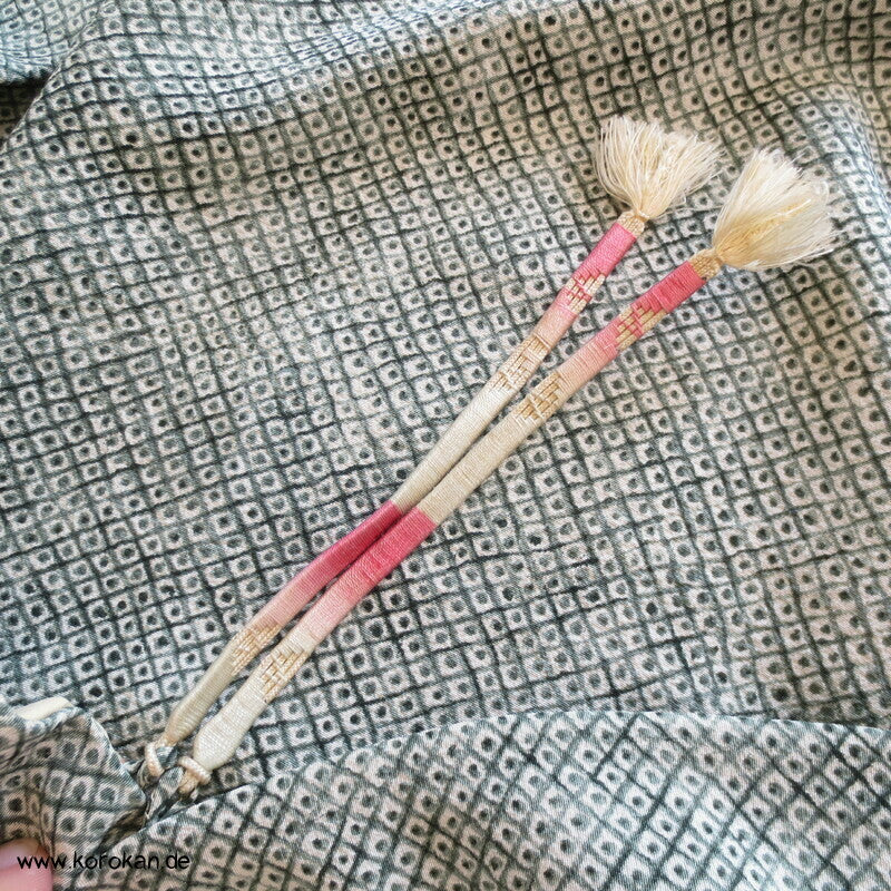 Grashalme Kanoko Dot Haori Kimono Jacke, mit Himo