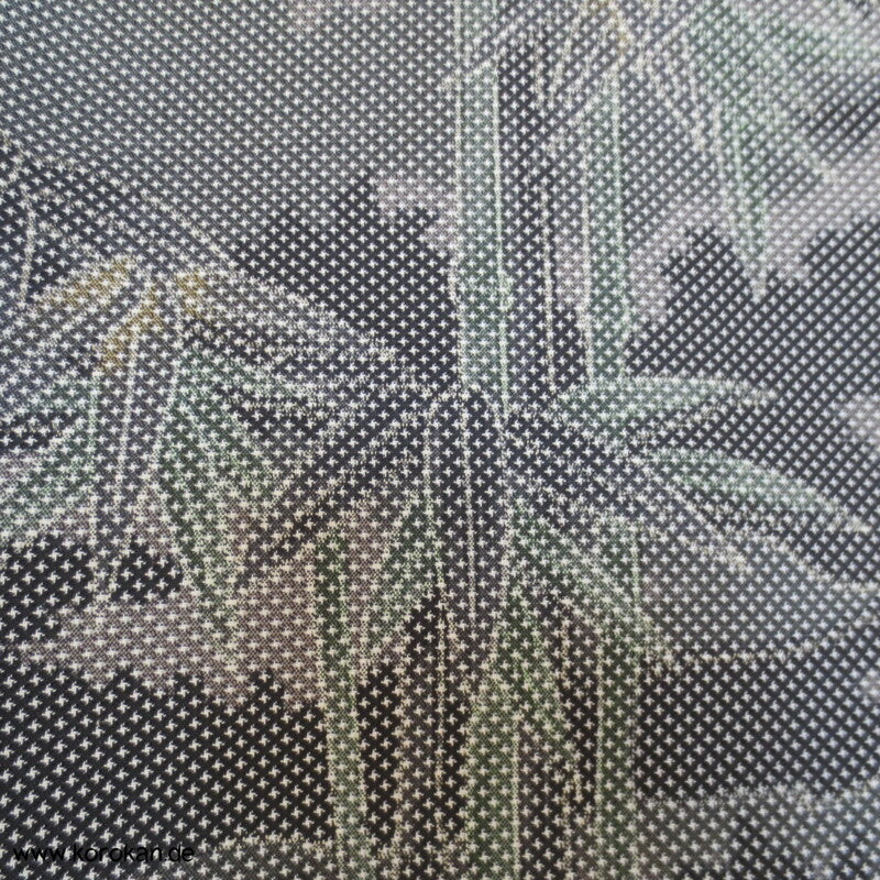 gewebtes Bambusmuster in grauer Tsumugi Seiden Kimono