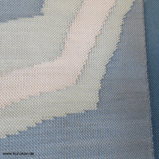 blaugrau mit Rosen Fukuro / Nagoya Obi