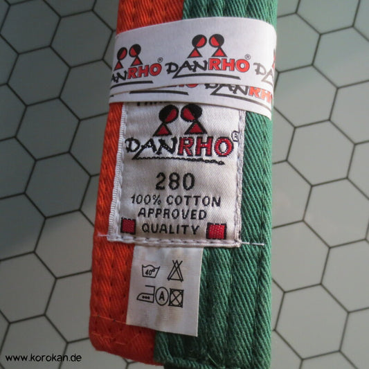 Dan Rho Kaku Obi für Judo Anzüge - grün - rot Baumwolle