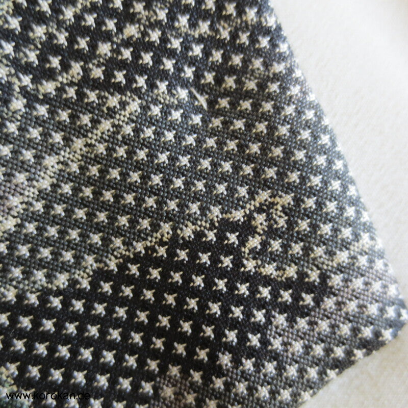 gewebtes Bambusmuster in grauer Tsumugi Seiden Kimono
