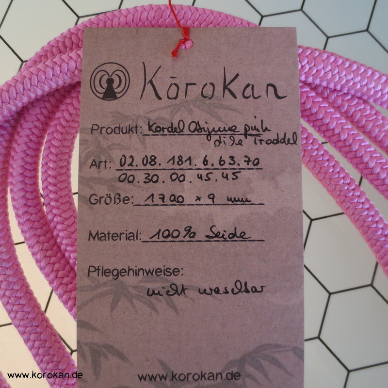 pink - weißer Kordel Obijime, Troddel mit Farbverlauf