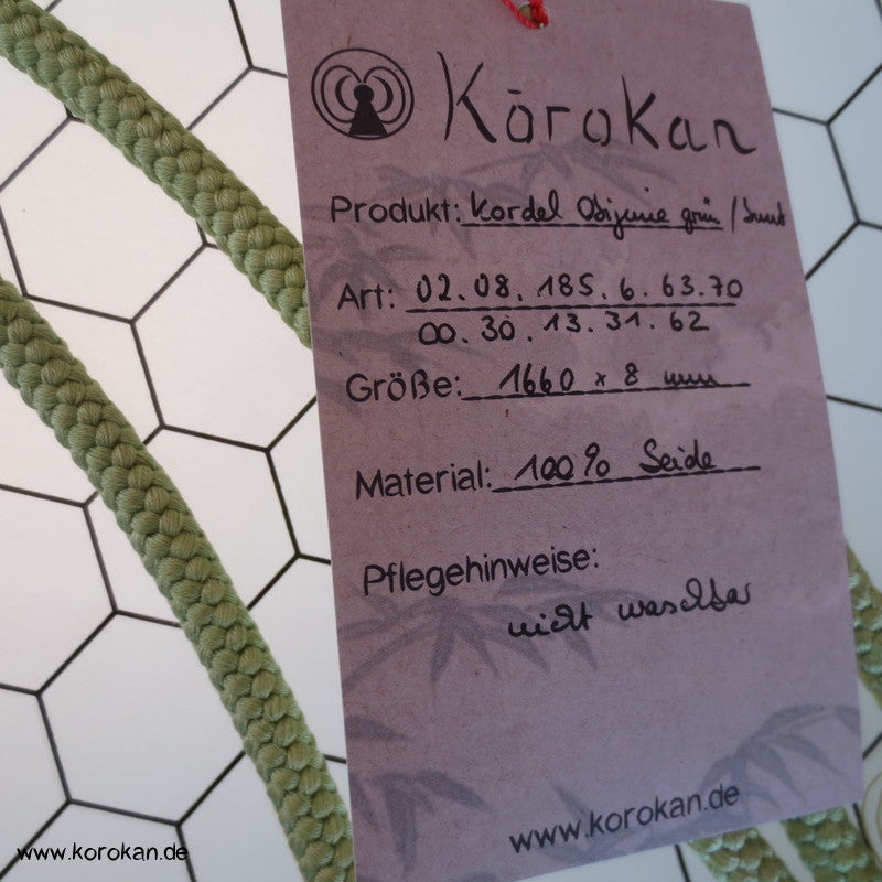 hellgrüner Kordel Obijime, pastell mit bunter Troddel