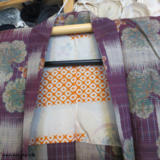 Meisen Seide längere Haori Kimono Jacke - antik