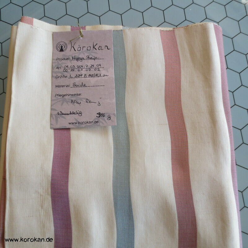 bunte Streifen Vintage Nagoya Obi Seidenrips Kimonogürtel
