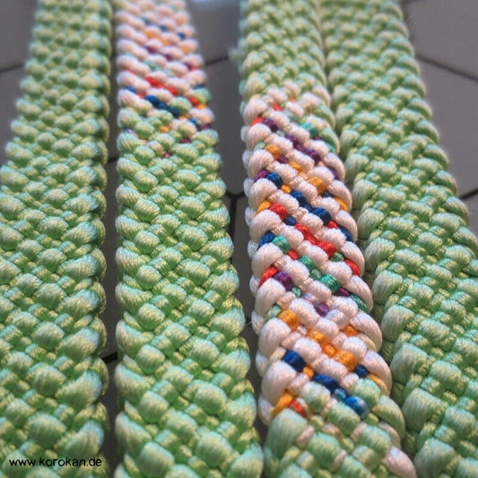 blasshellgrün mit Regenbogenabschnitt Obijime, Seide